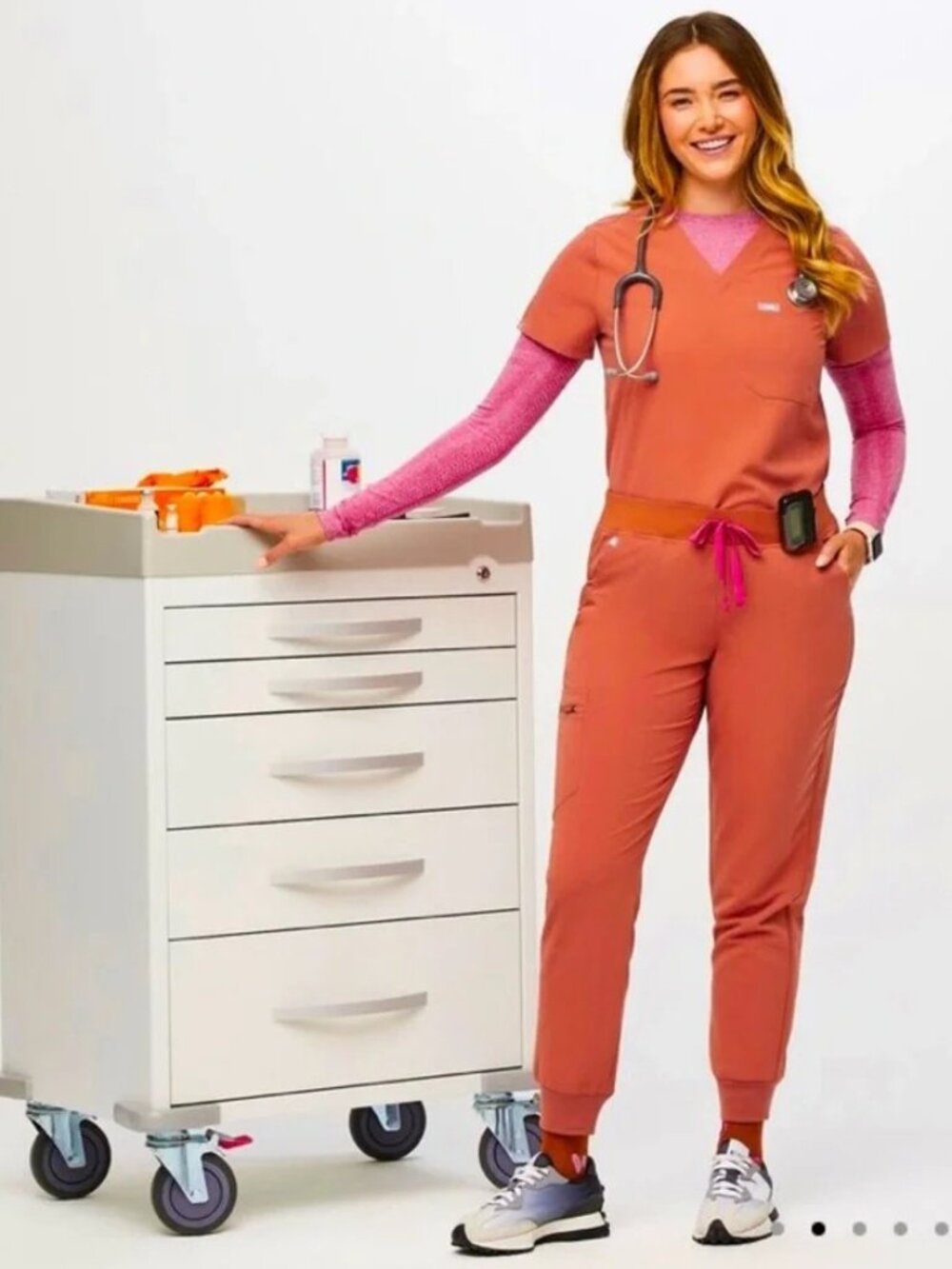 FIGS Terracotta Scrub Set (XS top, SP joggers)